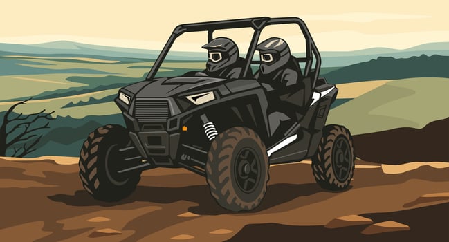 UTV Driving on Mountain Path illustration art vector