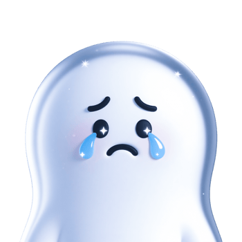 A Sad, Crying Ghost in 3D Cartoon Style png