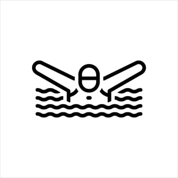 Black line icon swimming vector
