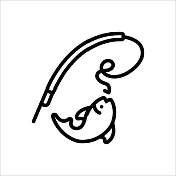 Black line icon fishing vector