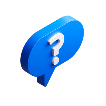 Blue Speech Bubble with White Question Mark 3D Rendered Illustration for Information and Support png