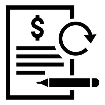 Convertible Note icon concept in black color vector