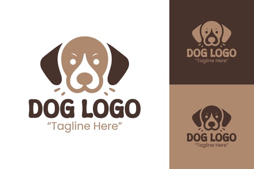 Minimalist Dog Head Logo in Warm Brown Color for Pet-Friendly Businesses and Branding vector