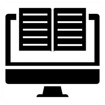 E Books icon concept in black color vector
