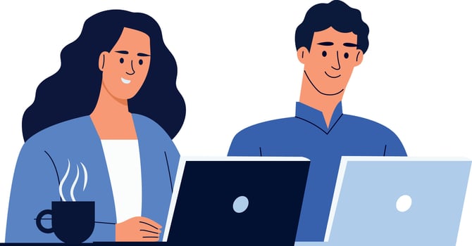 A flat style illustration showing study buddies vector