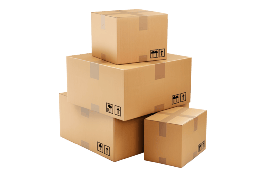 Cardboard boxes isolated on transparent background png