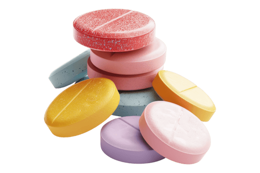 Circle pills isolated on transparent background png