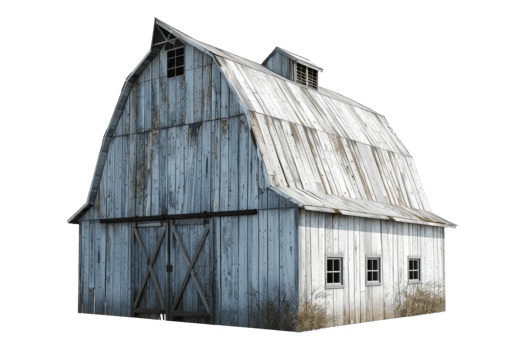 Classic american barn isolated on transparent background png
