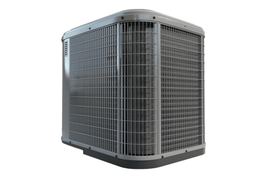 Closeup on heat pump outside isolated on transparent background png