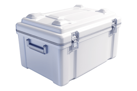 A white cooler box with a lid on it png