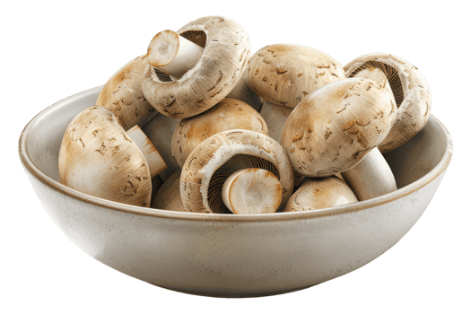 Fresh champignon mushroom isolated on transparent background png
