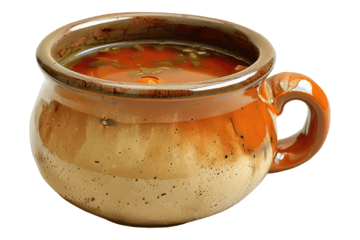 Functional ceramic soup mug isolated on transparent background png