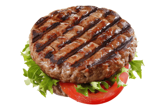 A hamburger with lettuce and tomato on top png