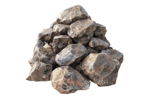 Pile of stones isolated on transparent background png