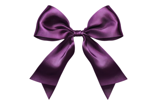 Purple ribbon bow isolated on transparent background png