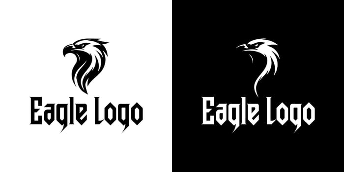 Powerful Black and White Eagle Logo with Sharp Head Silhouette for Bold and Professional Branding vector