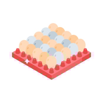 Easy to edit isometric style icon of egg tray vector