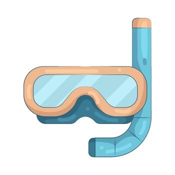Illustration of snorkel with diving mask vector