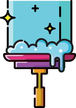 Made in UK Hygiene starts with a clean squeegee ready to shine icon. vector