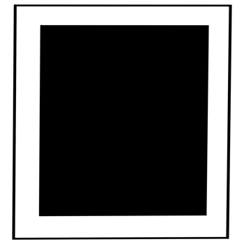 a black square with a white border on a transparent background png