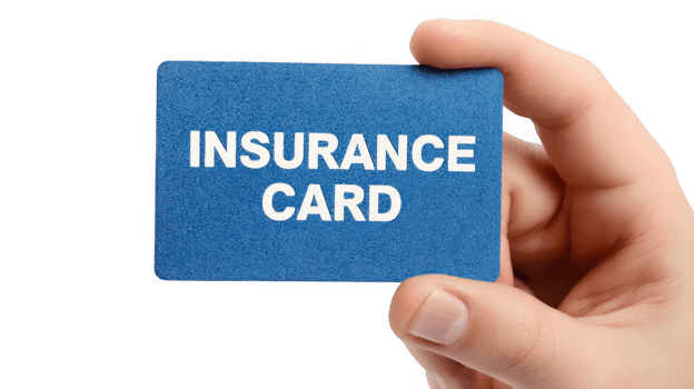 Hand holding insurance card with transparent background png