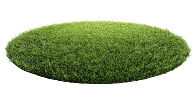 Lush green grass circle with transparent background for easy integration png