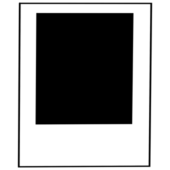 an empty polaroid photo frame on a transparent background png