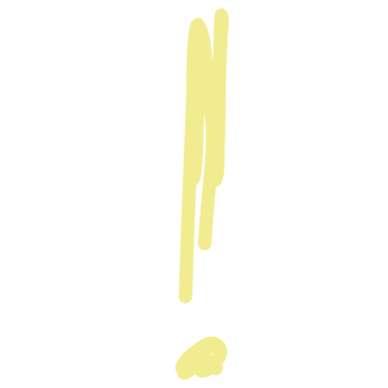 Doodle yellow exclamation mark on transparent background png