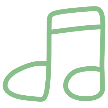 Green music note icon png