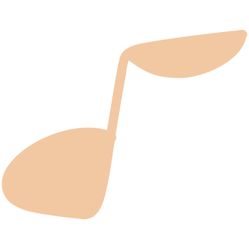 Orange music note icon png