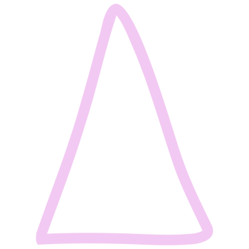 a triangle with a pink outline on a transparent background png