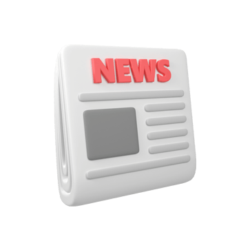 Newspaper isolated 3d render icon illustration png