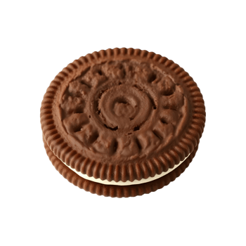 chocolate creme sandwich cookie with a white filling png