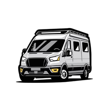 Campervan RV motorhome art illustration isolated vector