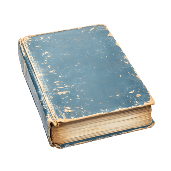 Aged Dusty Blue Book with Weathered Cover png