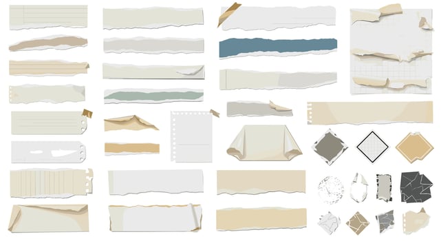 A Collection of Realistic Torn Paper Textures for Digital Design and Scrapbooking vector