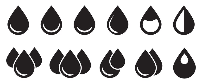 Drop icon. Water drop black icon. Oil drop icons set. vector