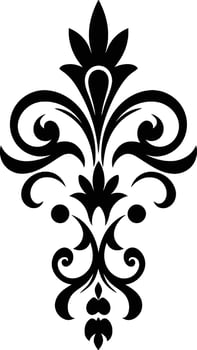 Abstract black and white floral pattern illustration vector