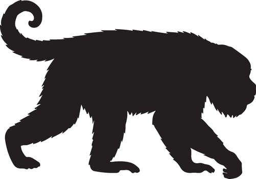 Howler Monkey Solid black silhouette vector
