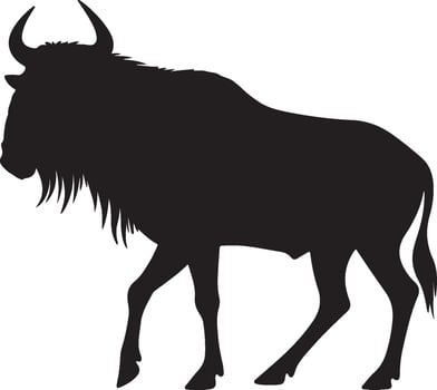 Gnu Solid black silhouette vector