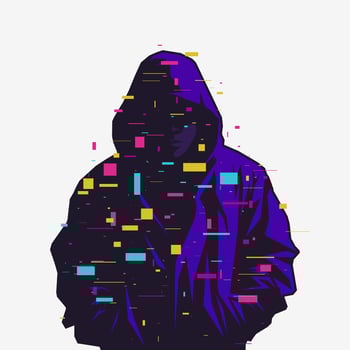 Mysterious Hooded Man Logo. Anonymous Icon vector
