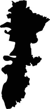 Pirojpur Bangladesh silhouette map vector
