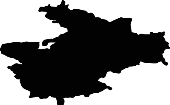 powiat obornicki Poland silhouette map vector