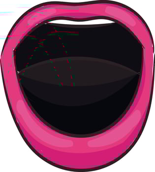 Hand drawn lips wondering or shouting vector