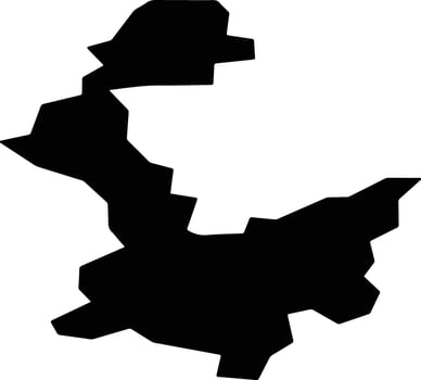 Prague West Czech Republic silhouette map vector