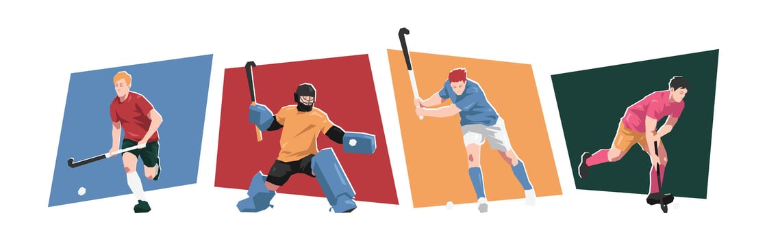 Illustration of field hockey players in action vector