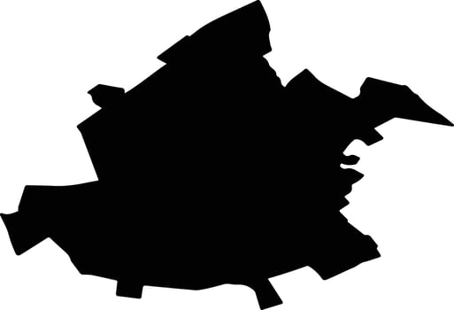 RAUSENI Romania silhouette map vector