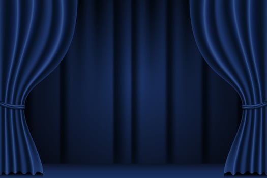 Blue curtains on a stage vector