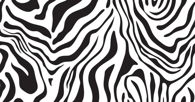 Seamless Black and White Zebra Pattern with Organic Stripes vector
