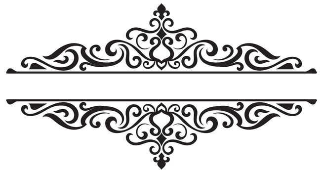 Vintage pattern, abstract frame, vintage scroll lines, classic elements vector
